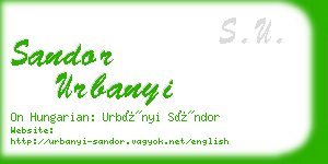 sandor urbanyi business card